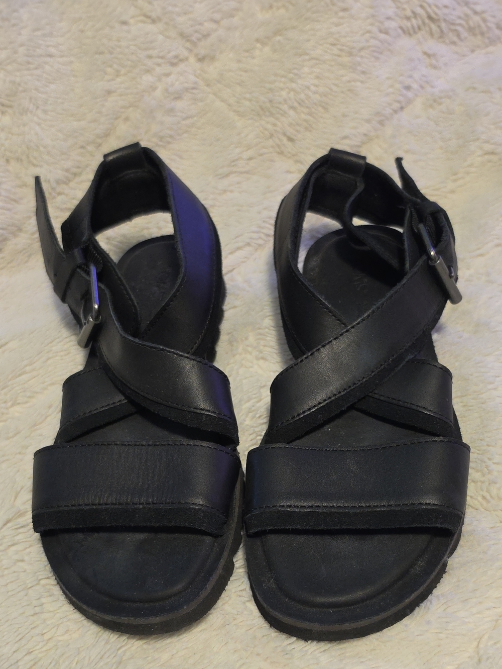 Toms Black Crisscross Strap Women's Sandals